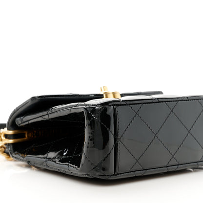 Chanel Patent Quilted 31 Rue Cambon Mini Top Handle Flap Black 10 of 11
