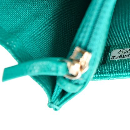 Chanel Caviar Quilted Wallet On Chain WOC Turquoise 6 of 9