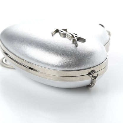 Saint Laurent Metallic Calfskin Monogram Love Box Bag Silver 7 of 10