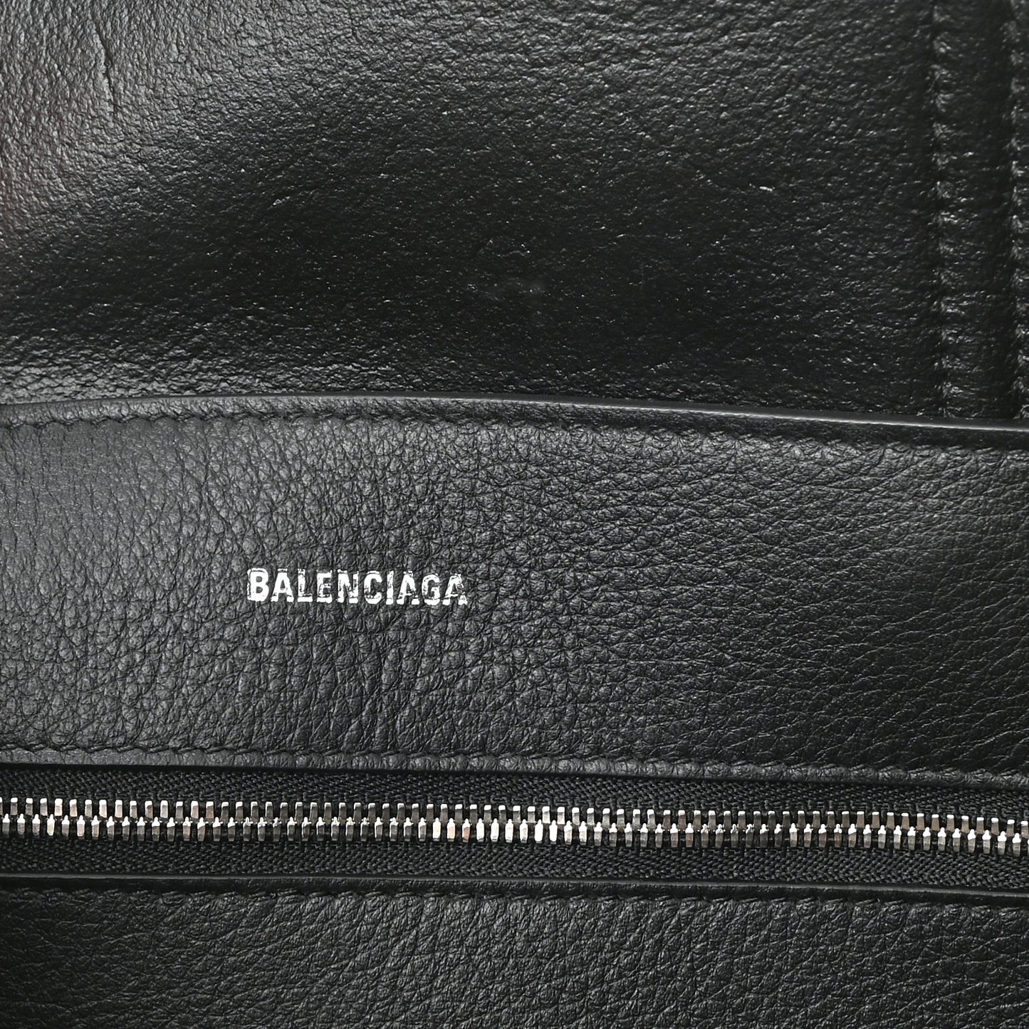 Calfskin Logo Small Everyday Tote Dark Grey White