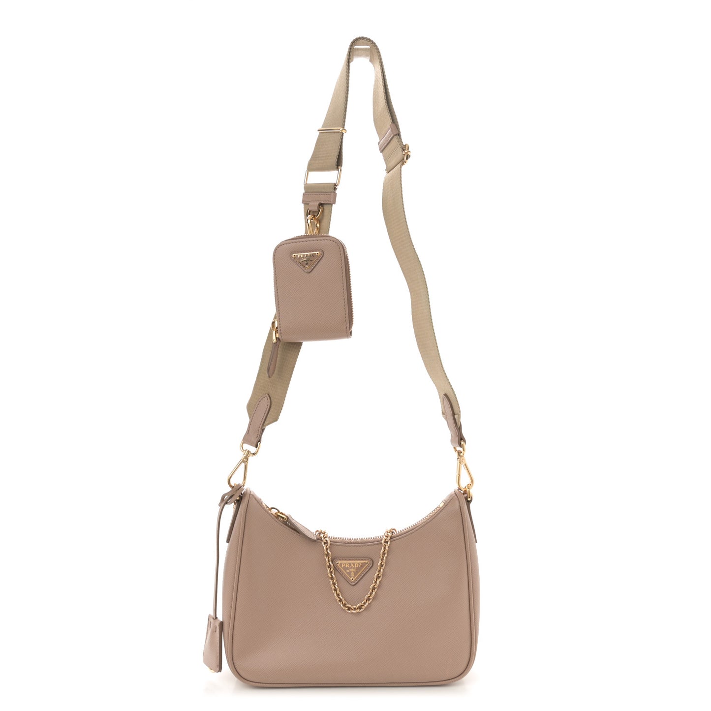Saffiano Lux Re-Edition 2005 Shoulder Bag Cammeo