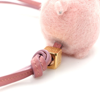Loewe Calfskin Felt Pig Charm Pink Tan 4 of 4