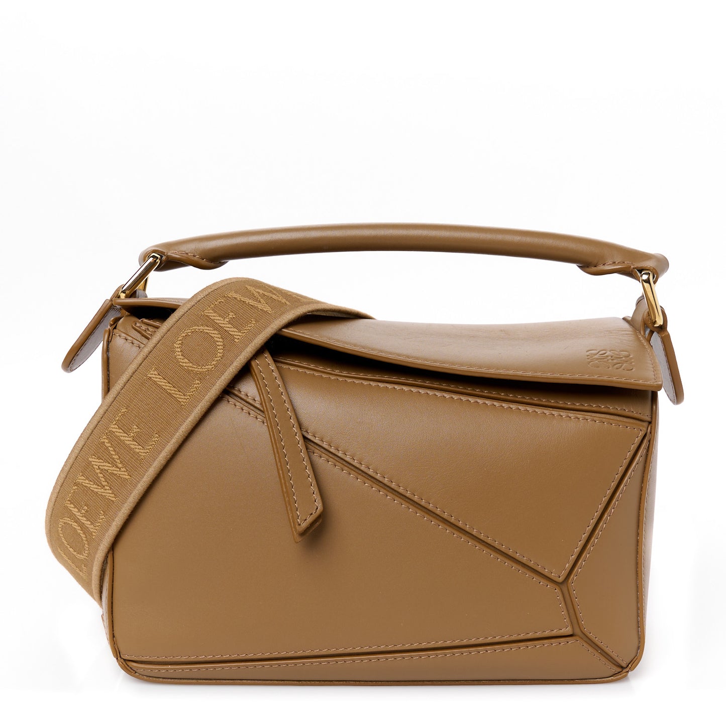 Satin Calfskin Small Puzzle Bag Oak