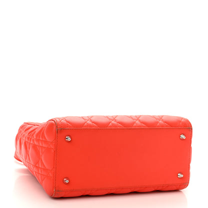 Christian Dior Lambskin Cannage Medium Lady Dior Coral 4 of 18