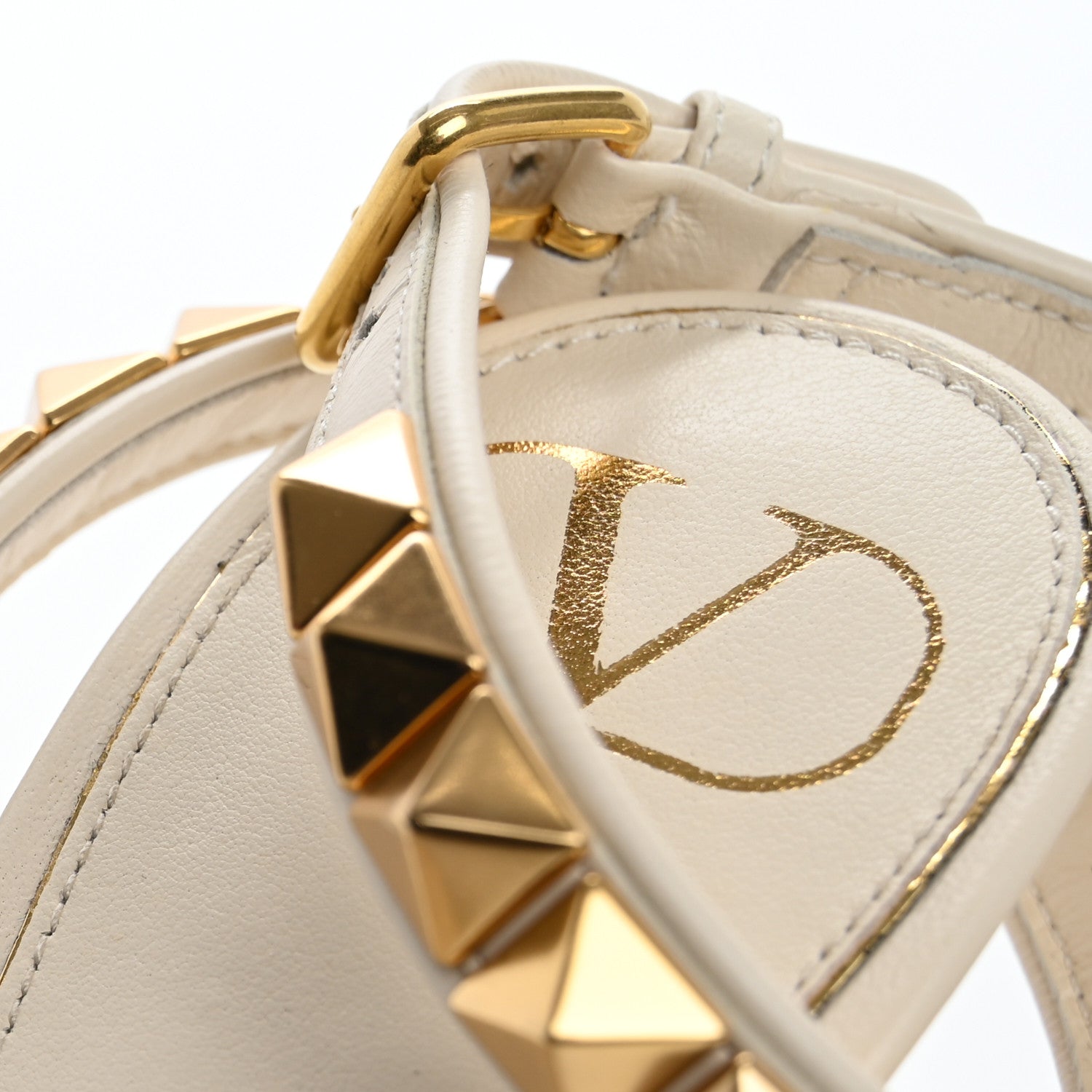 Valentino Garavani Calfskin Rockstud No Limit High-Heel Sandals 39.5 Light Ivory 11 of 16