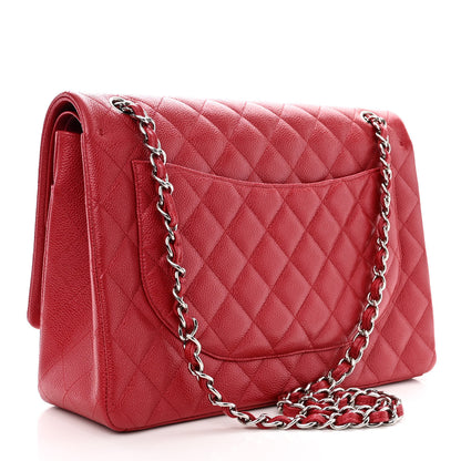 Chanel Iridescent Caviar Quilted Maxi Double Flap Red 3 of 11