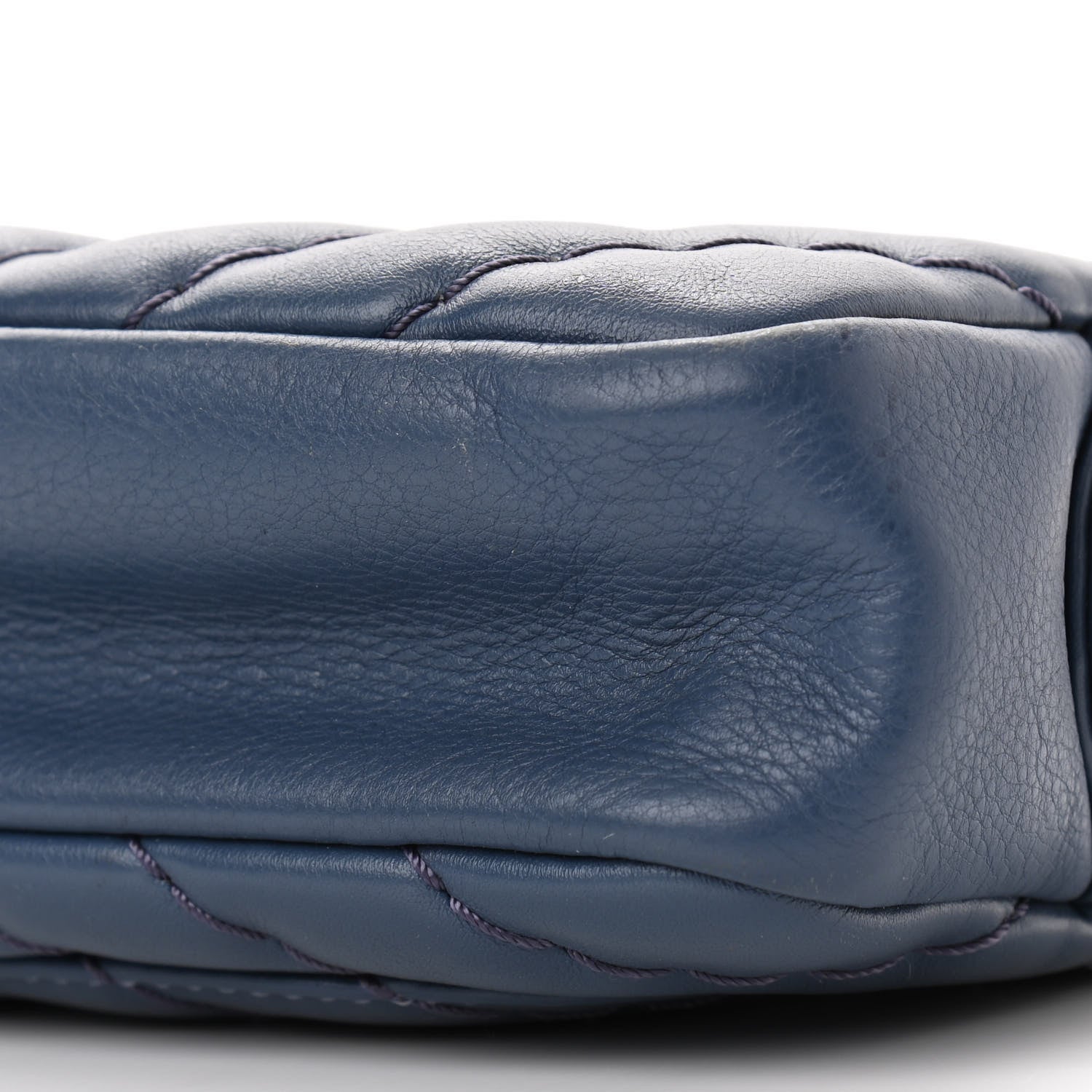 Chanel Calfskin Chevron Quilted Surpique Camera Case Blue 9 of 10