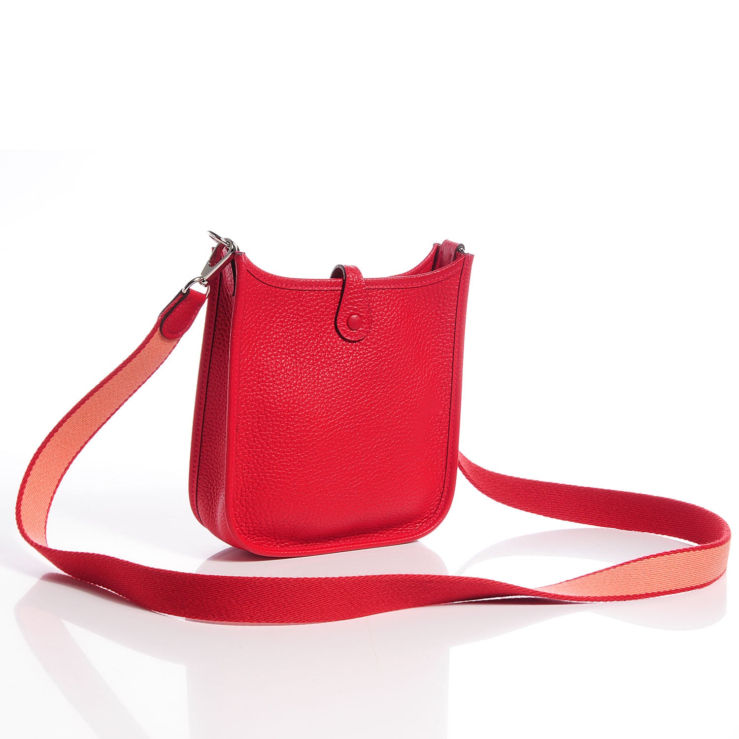 Hermes Taurillon Clemence Evelyne TPM Rouge Casaque 3 of 8
