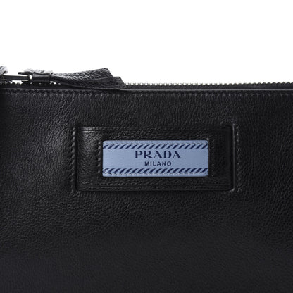 Prada Glace Calf Etiquette Clutch Black 9 of 9