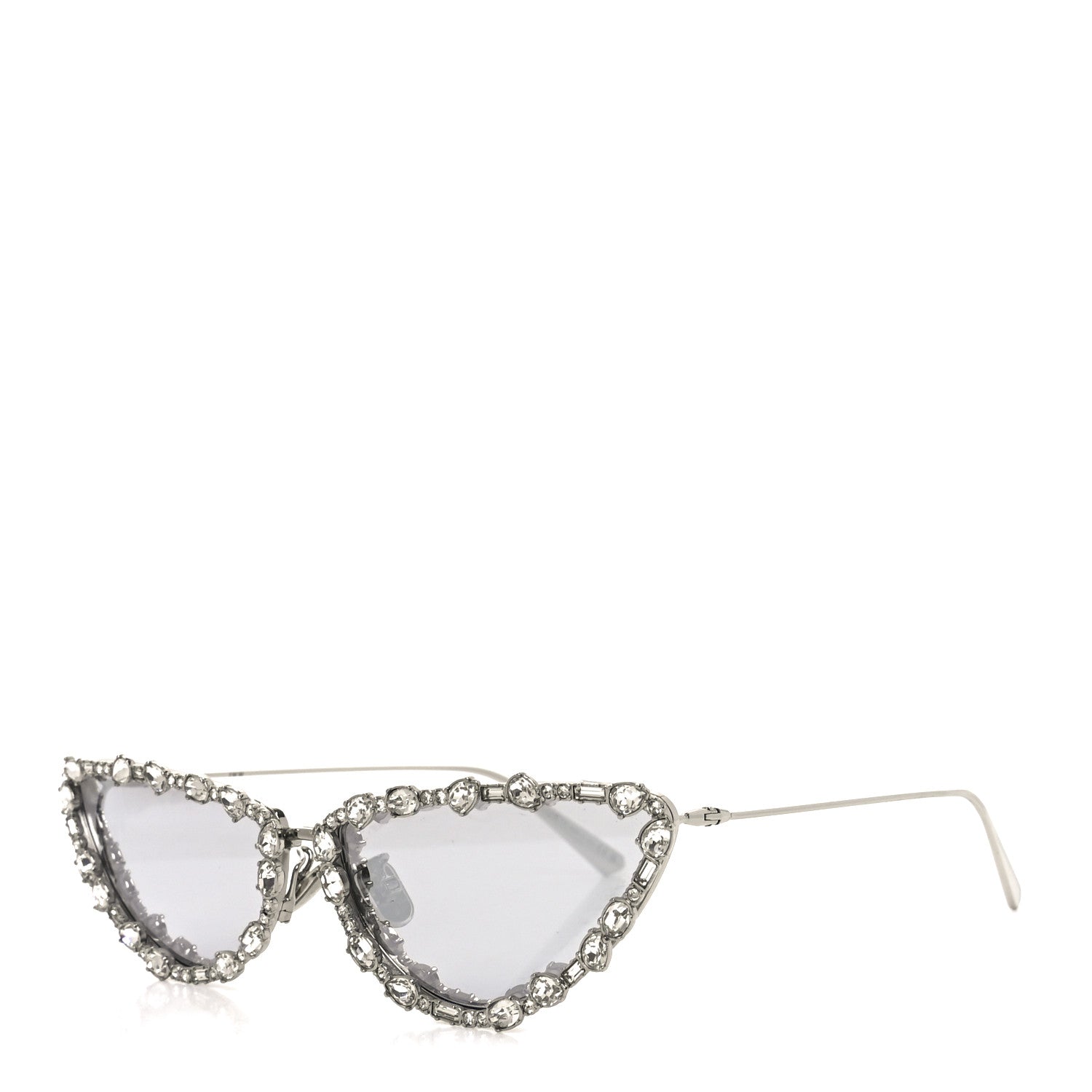Christian Dior Metal Crystal MissDior B1U Butterfly Mirror Sunglasses Silver 1 of 7