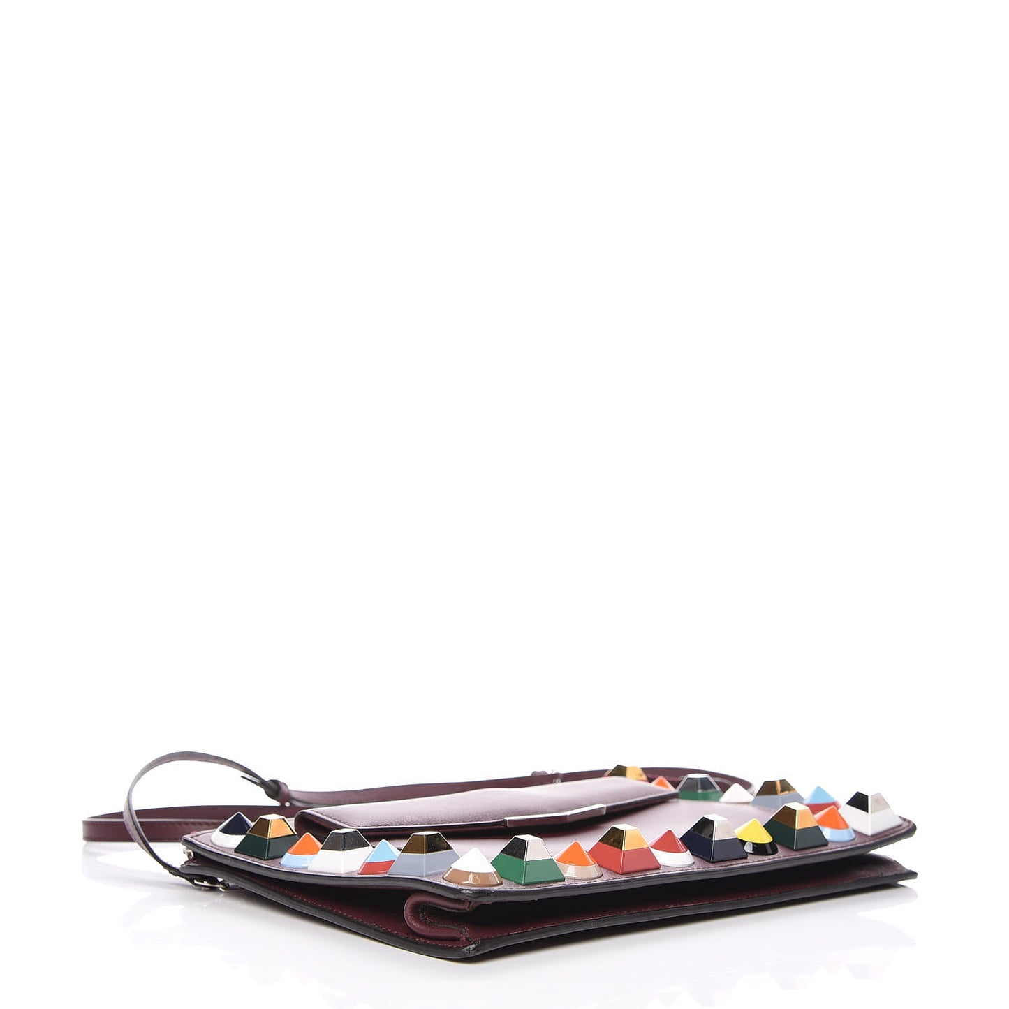 Vitello Dolce Studded Mini 2Jours Pouch Bordeaux Multicolor