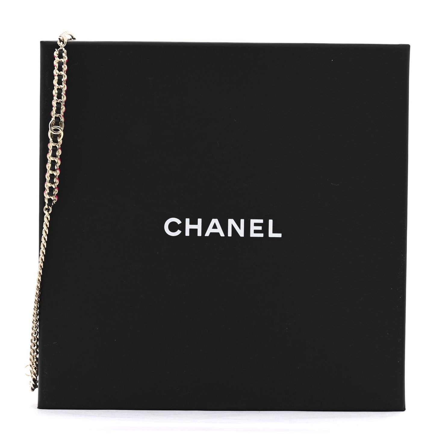 Metal Lambskin CC Choker Necklace Black Pink Gold