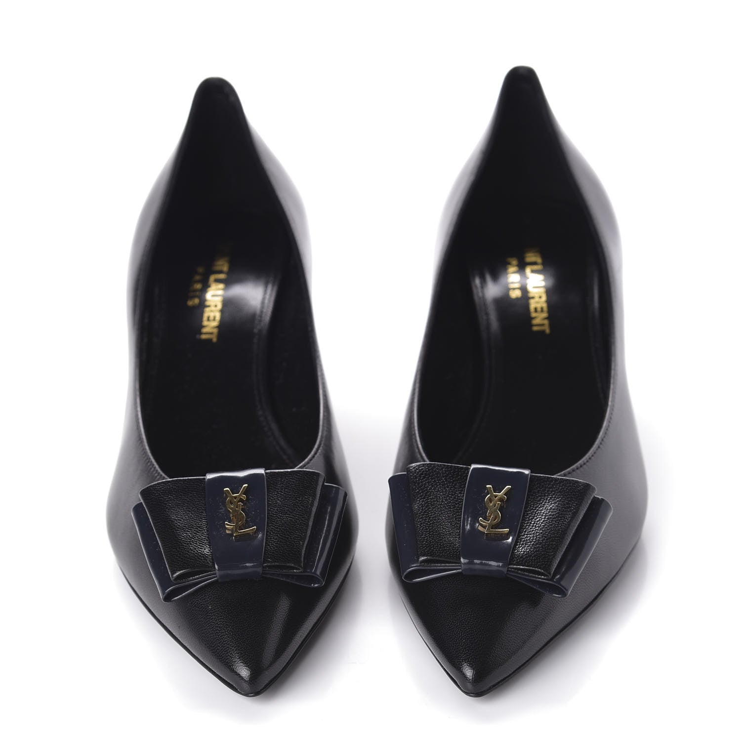 Saint Laurent Calfskin Bow Anais Pumps 36 Black 2 of 9