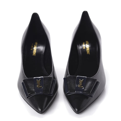 Saint Laurent Calfskin Bow Anais Pumps 36 Black 2 of 9