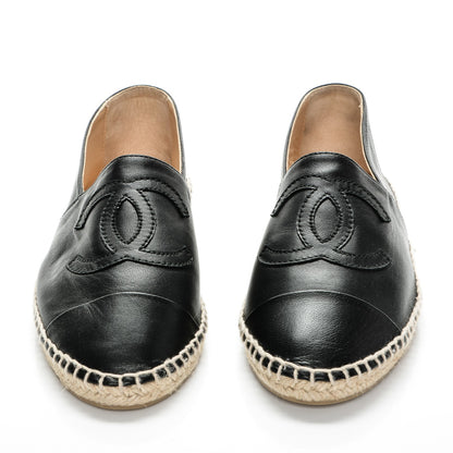 Chanel Lambskin CC Espadrilles 37 Black 2 of 9