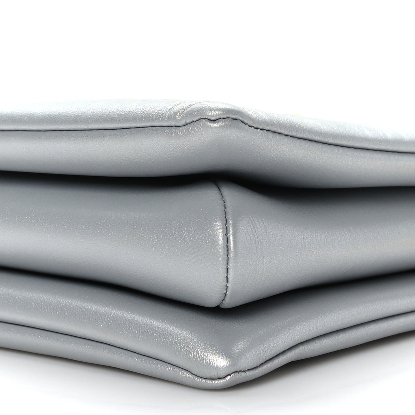 Metallic Lambskin Embossed Monogram Coussin PM Silver