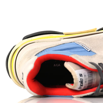 Balenciaga Nylon Suede Womens Triple S 2.0 Sneakers 41 Gris Bleu Rouge 6 of 8