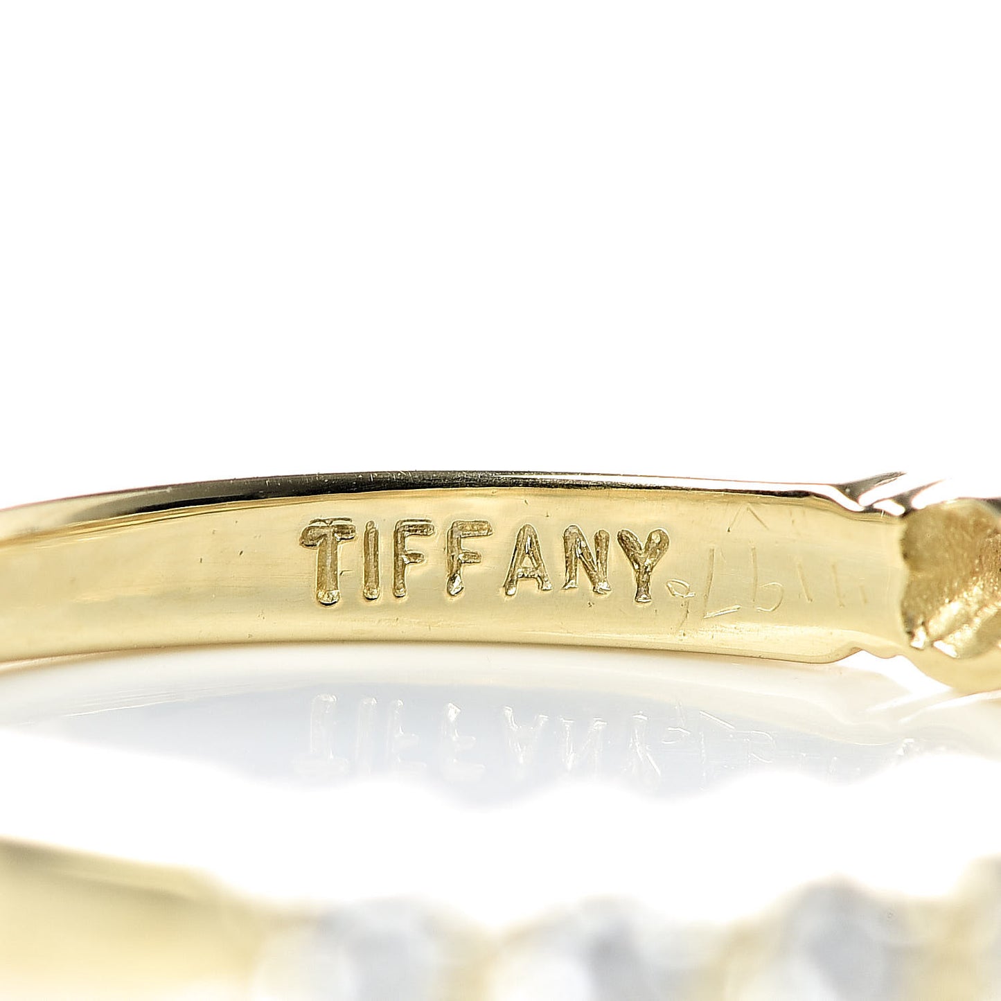 18K Yellow Gold Diamond Half Circle Band Ring 49 4.75