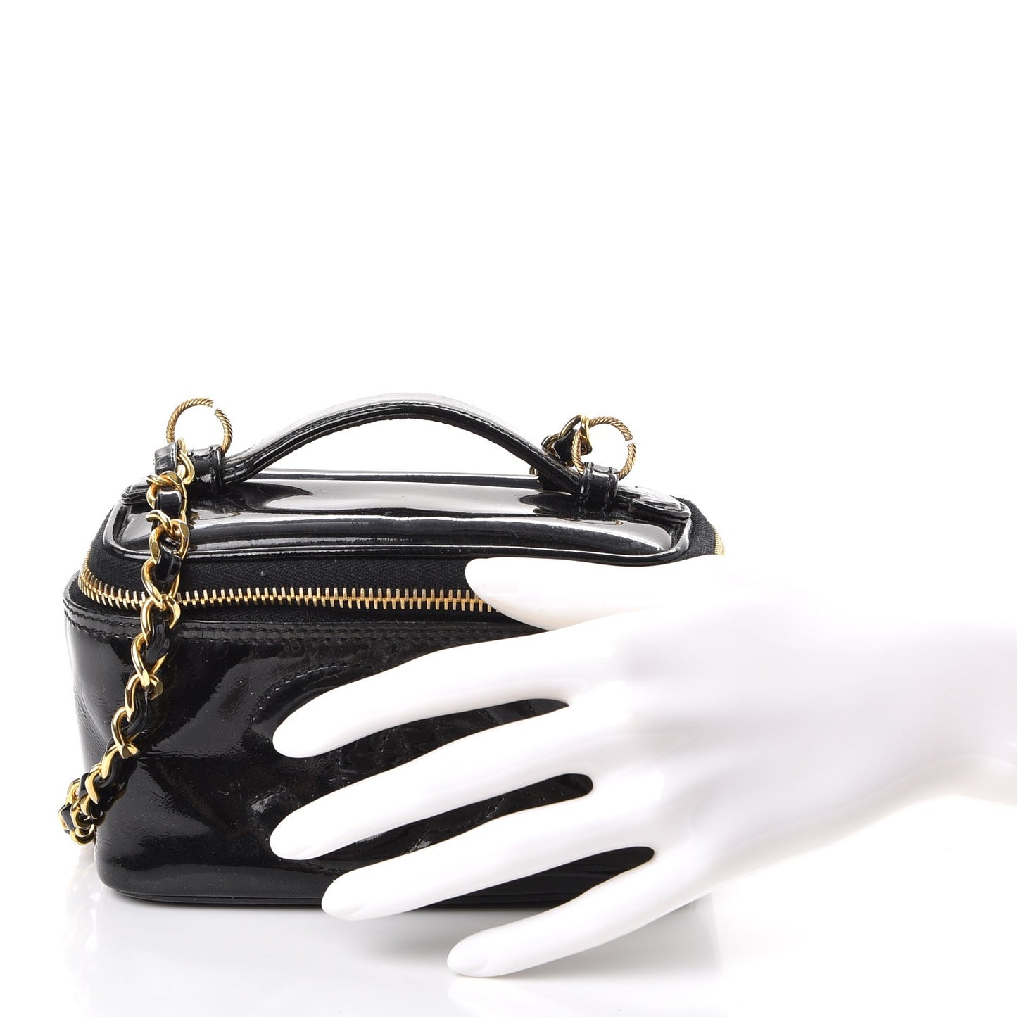 Patent CC Vanity Cosmetic Case Black