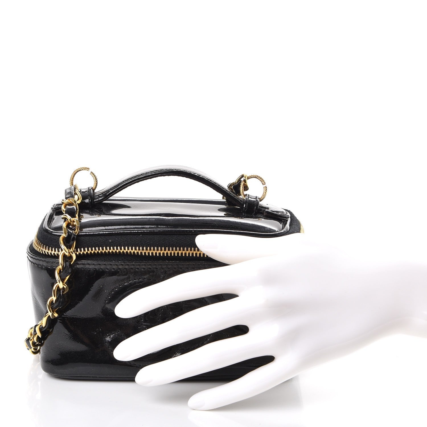 Chanel Patent CC Vanity Cosmetic Case Black 3 of 13