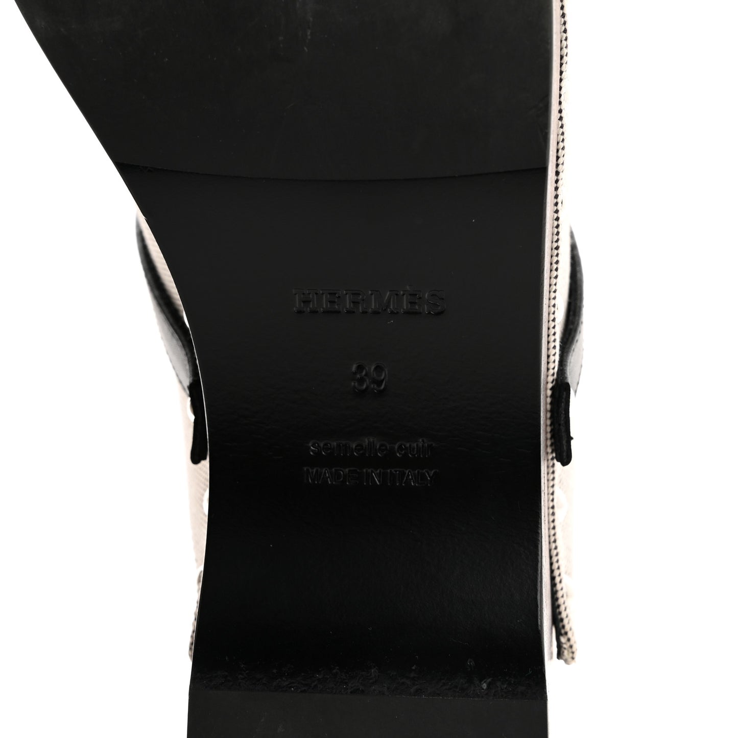 H Canvas Calfskin Carlotta Mules 39 Prunoir Black