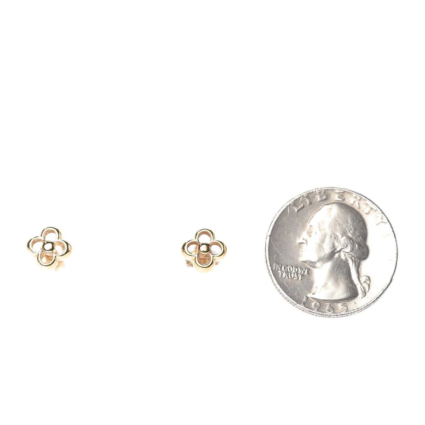 Brass Flower Full Stud Earrings Gold