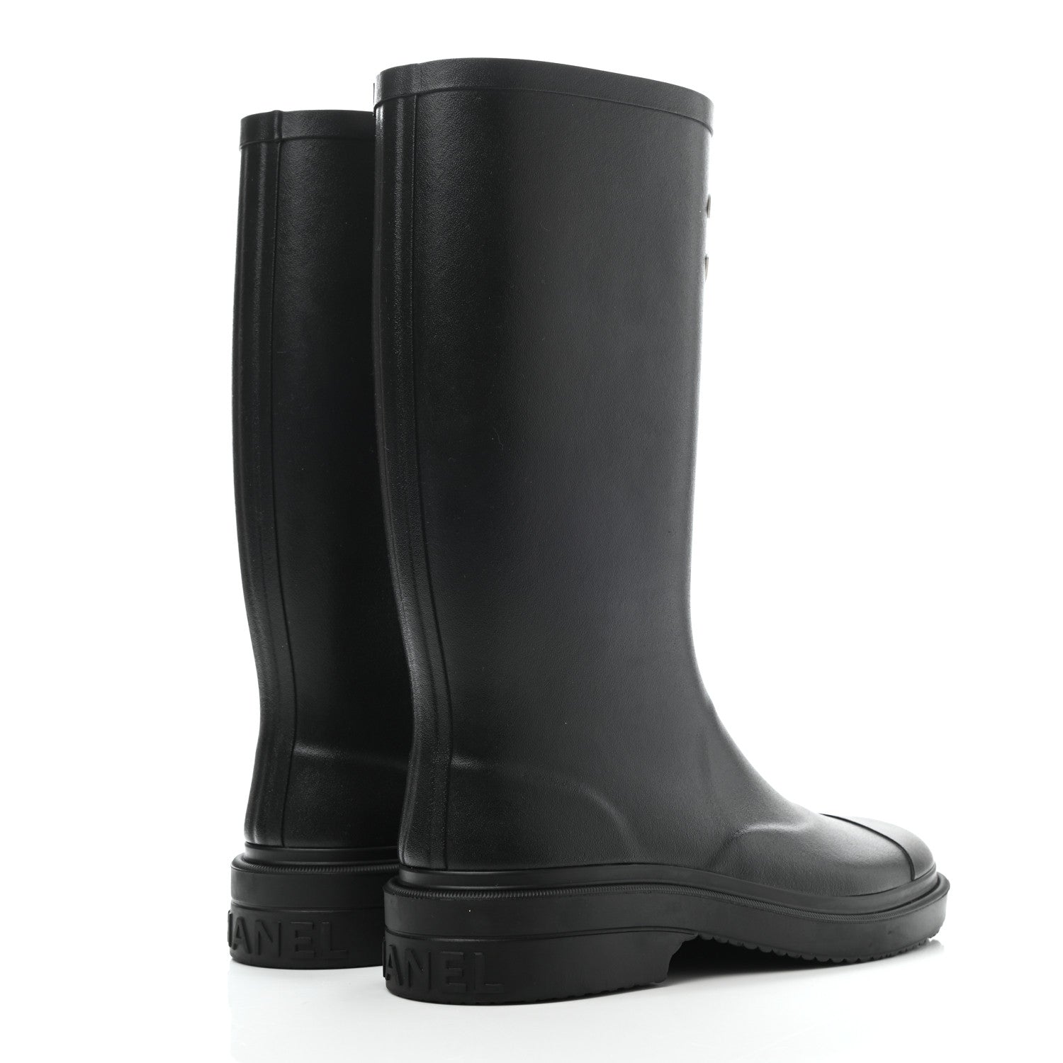 Chanel Caoutchouk CC High Boots 37 Black 4 of 8