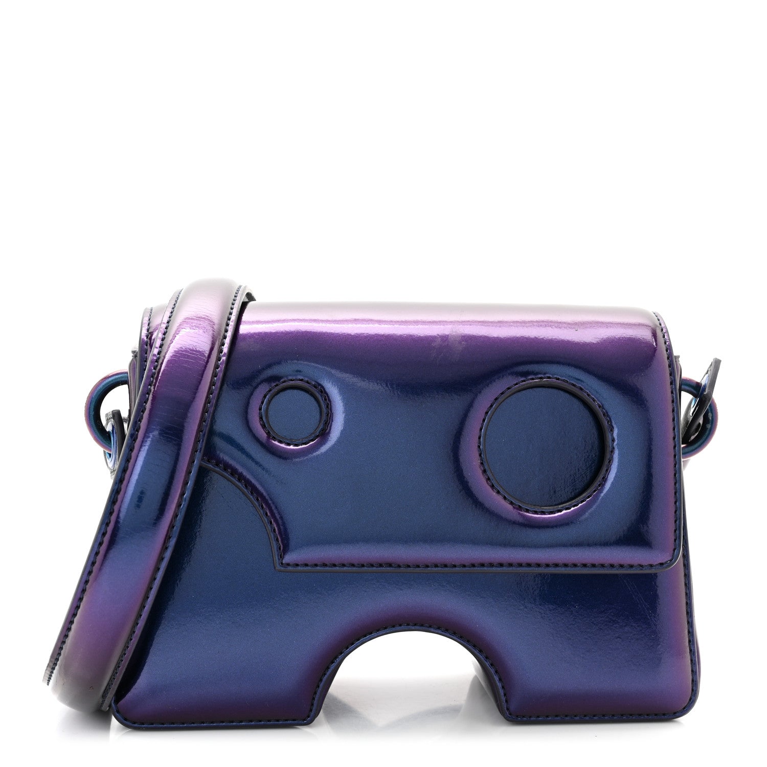 Off-White OFF WHITE Iridescent PU Burrow 22 Shoulder Bag Latex Blue 1 of 12
