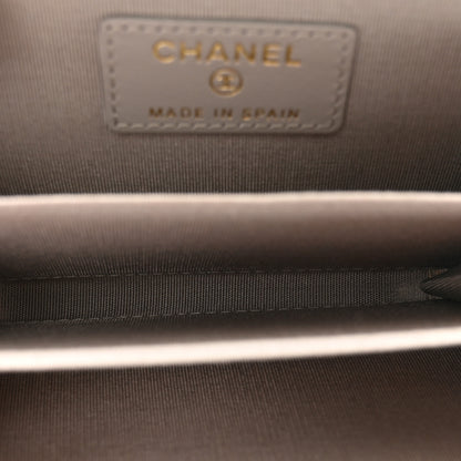 Chanel Caviar Quilted Boy Zip Around Coin Purse Wallet Grey 5 of 8