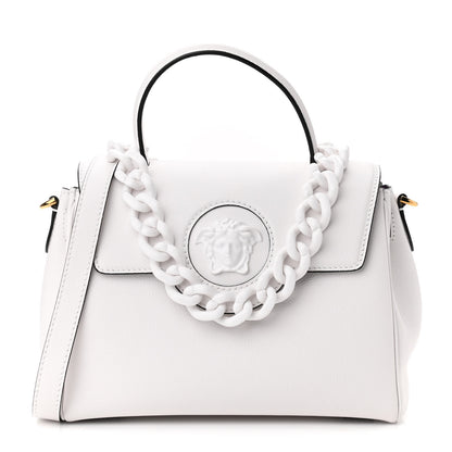 Versace Calfskin Medium La Medusa Top Handle Handbag Optical White 1 of 9