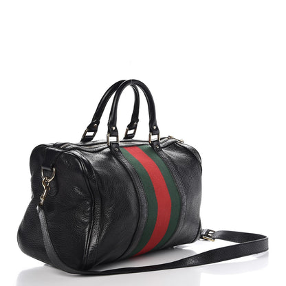 Gucci Calfskin Vintage Web Medium Boston Black 4 of 16
