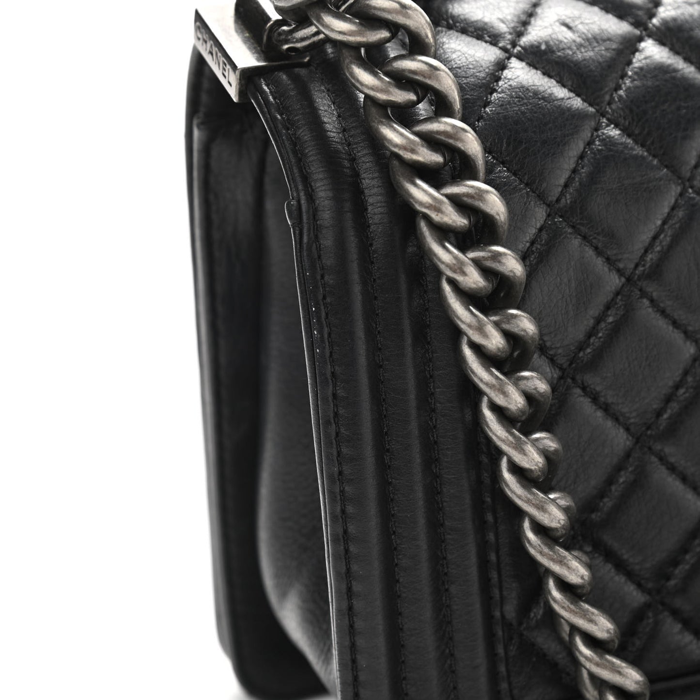 Lambskin Quilted Medium Boy Flap Black