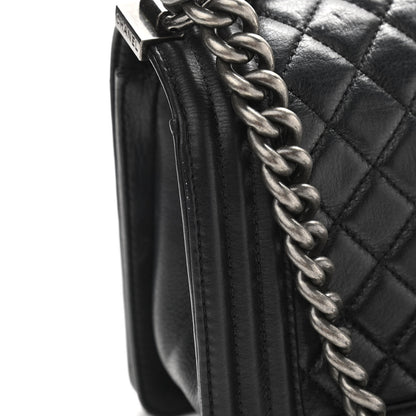 Chanel Lambskin Quilted Medium Boy Flap Black 13 of 15