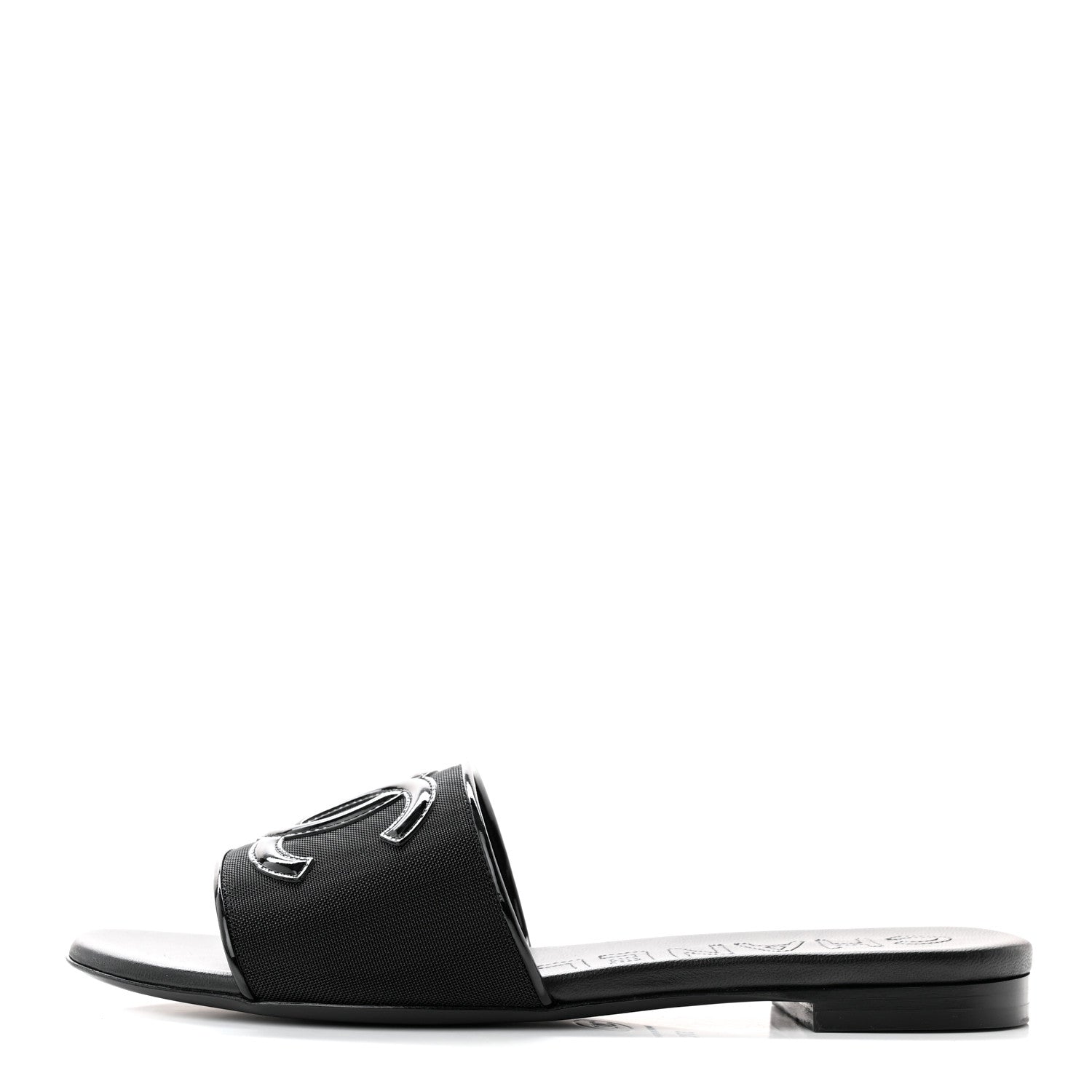 Chanel Mesh Patent Calfskin CC Mules 37 Black 1 of 10