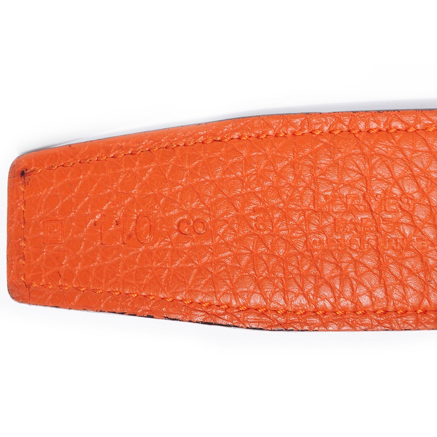 Togo Box Reversible Constance 32mm H Belt 110 Orange Noir