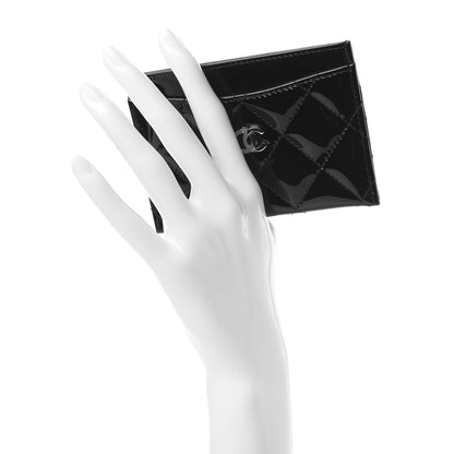 Chanel Patent Calfskin Quilted Card Holder Black 2 of 9
