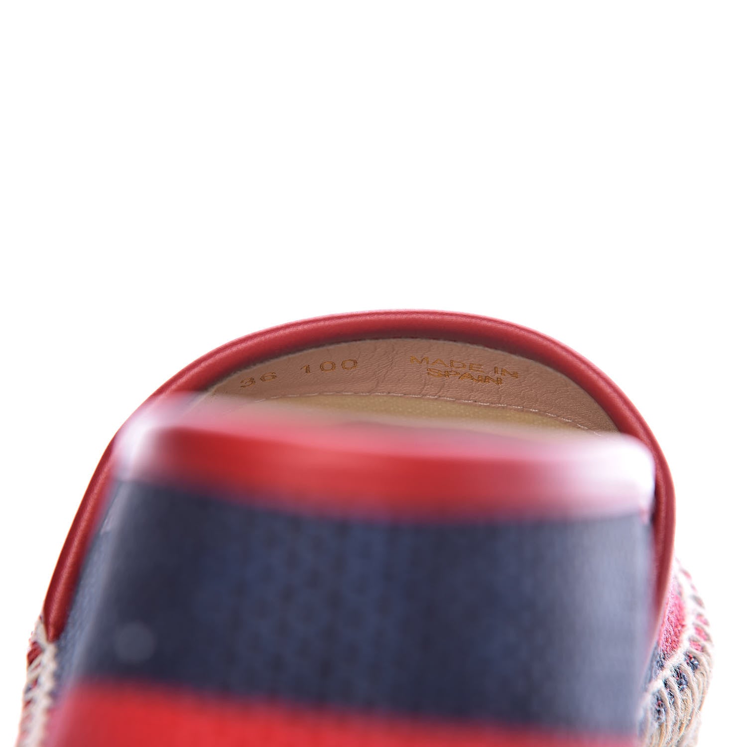 Gucci Canvas Sylvie Stripe Logo Womens Espadrilles 36 Mystic White Hibiscus Red Maritime 7 of 12