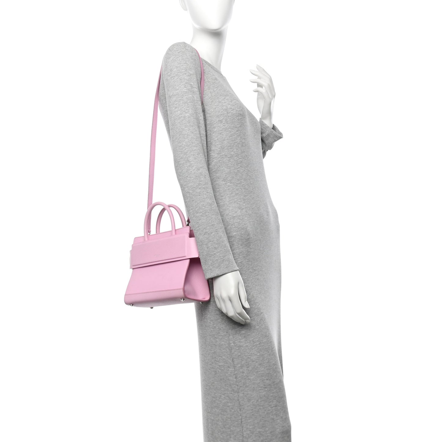 Grained Calfskin Mini Horizon Satchel Bright Pink