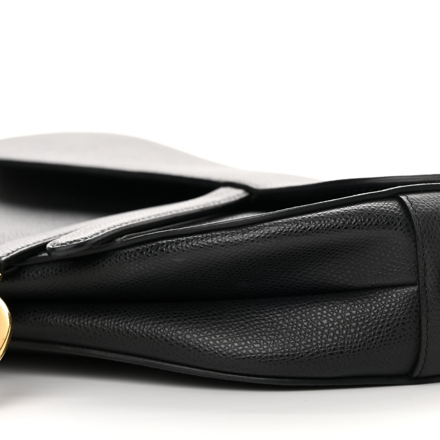 Grained Calfskin Saddle Bag Black