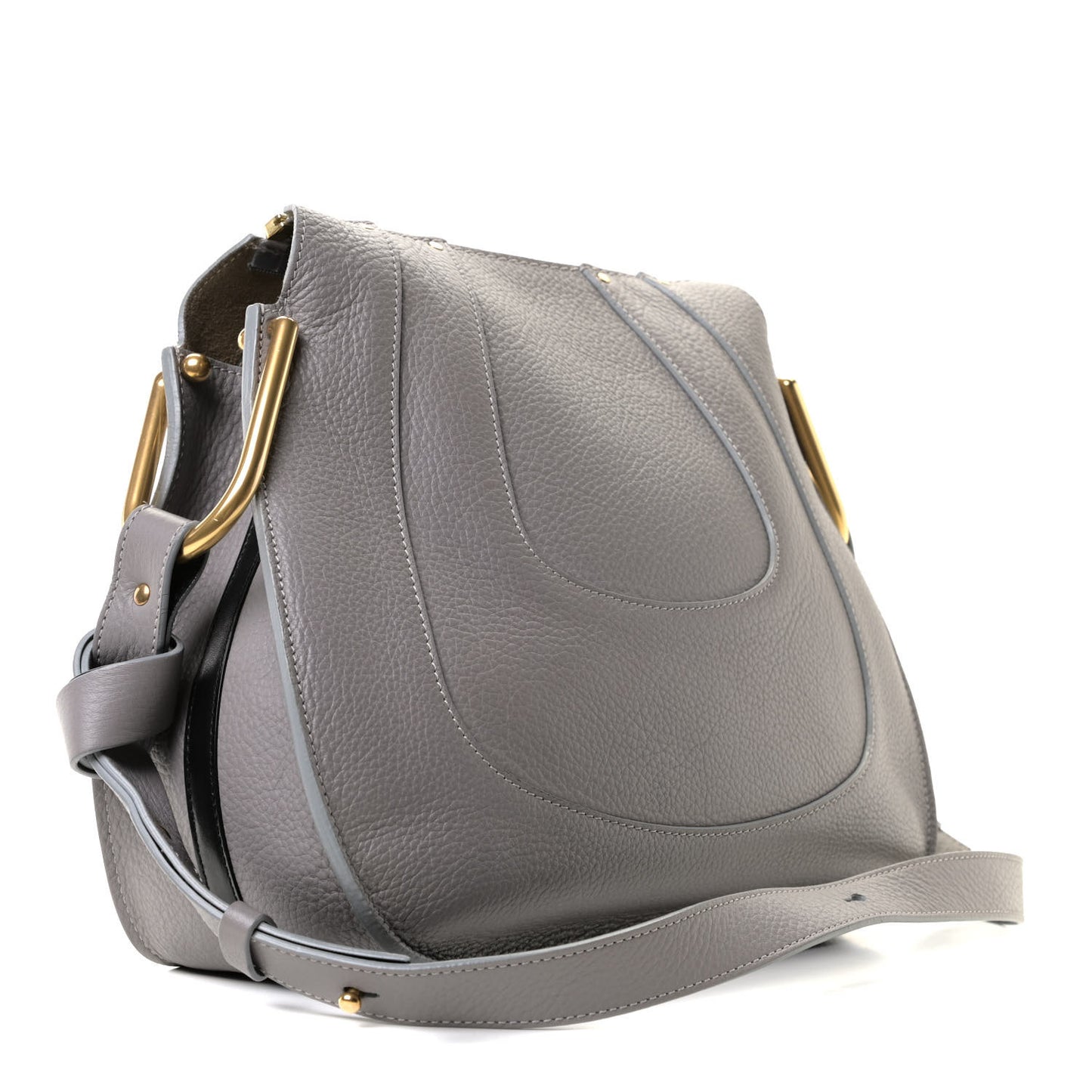 Grained Calfskin Small Hayley Hobo Cashmere Grey