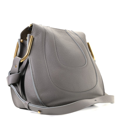 Chloe Grained Calfskin Small Hayley Hobo Cashmere Grey 3 of 9