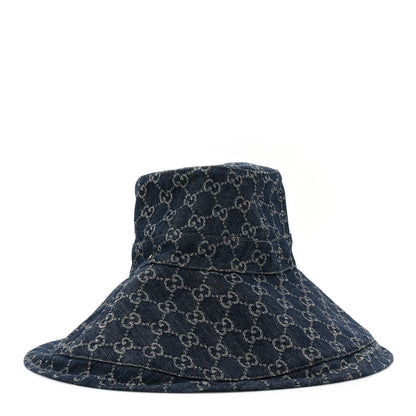 Gucci Eco Washed Denim GG Monogram Brim Hat M Blue 1 of 9