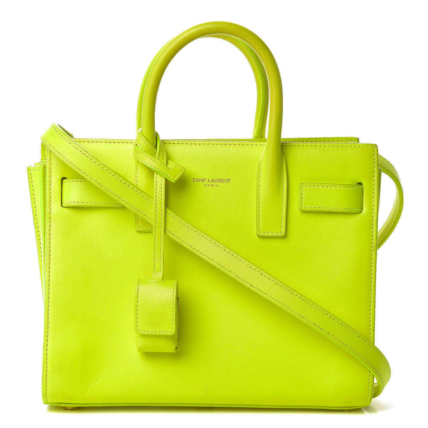Calfskin Nano Sac De Jour Neon Yellow