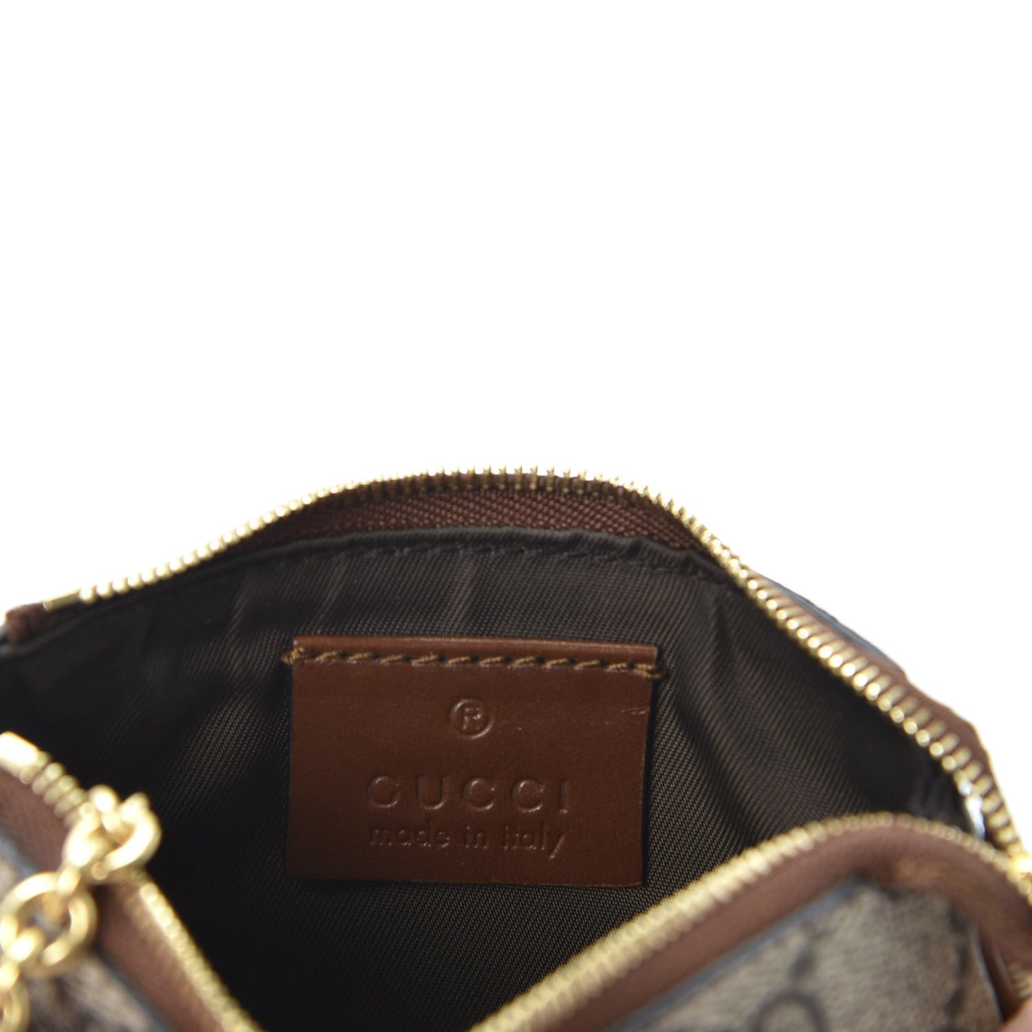GG Supreme Monogram Key Case Beige Ebony Cuir