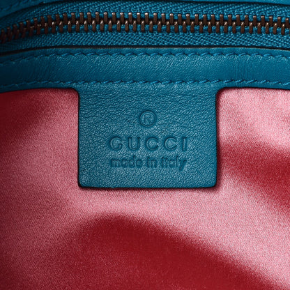 Gucci Velvet Matelasse Small GG Marmont Shoulder Bag Pavone Cyan 6 of 9