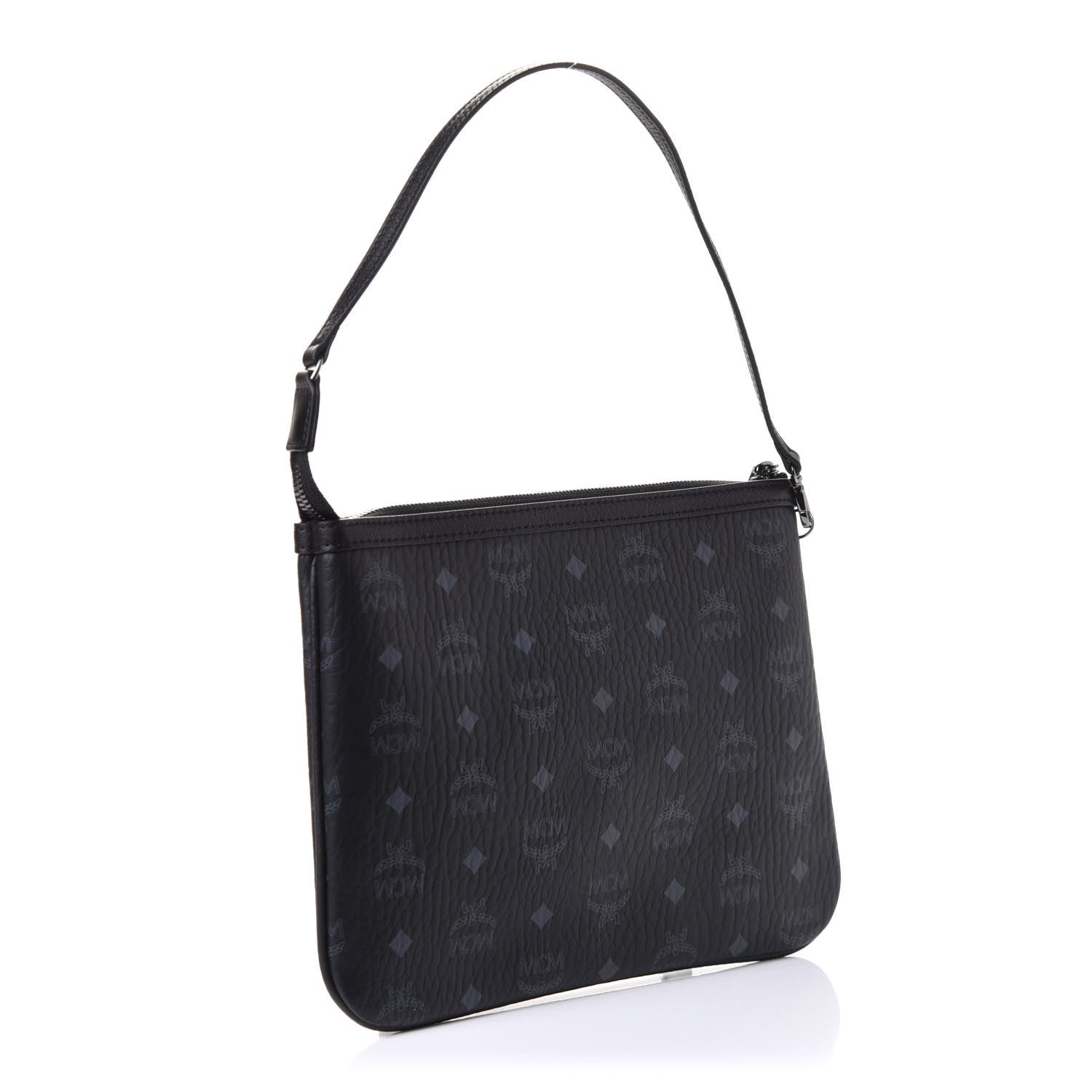 MCM Visetos Liz Shopper Tote Pouch Black 2 of 4
