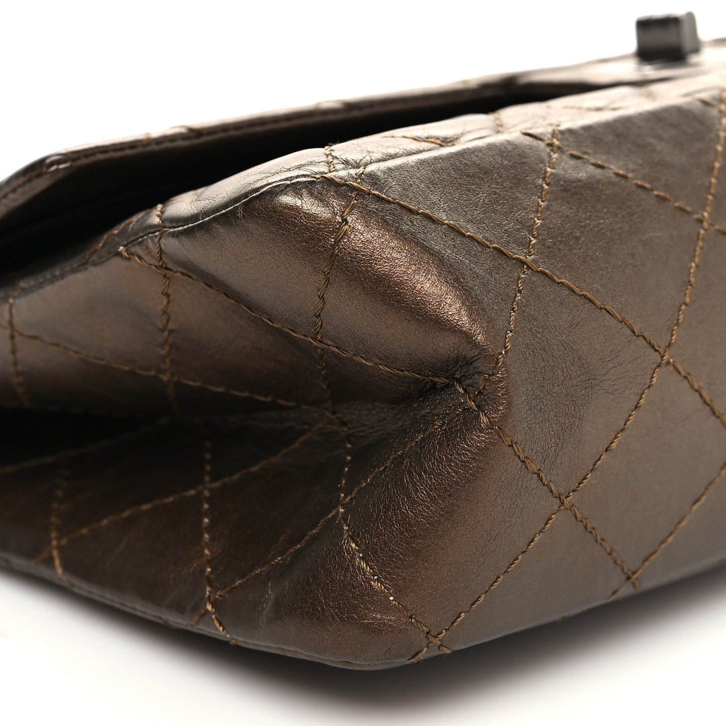 Metallic Aged Calfskin Quilted 2.55 Reissue 226 Flap Bronze
