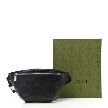 Gucci Calfskin GG Tennis Embossed Belt Bag Black 11 of 11
