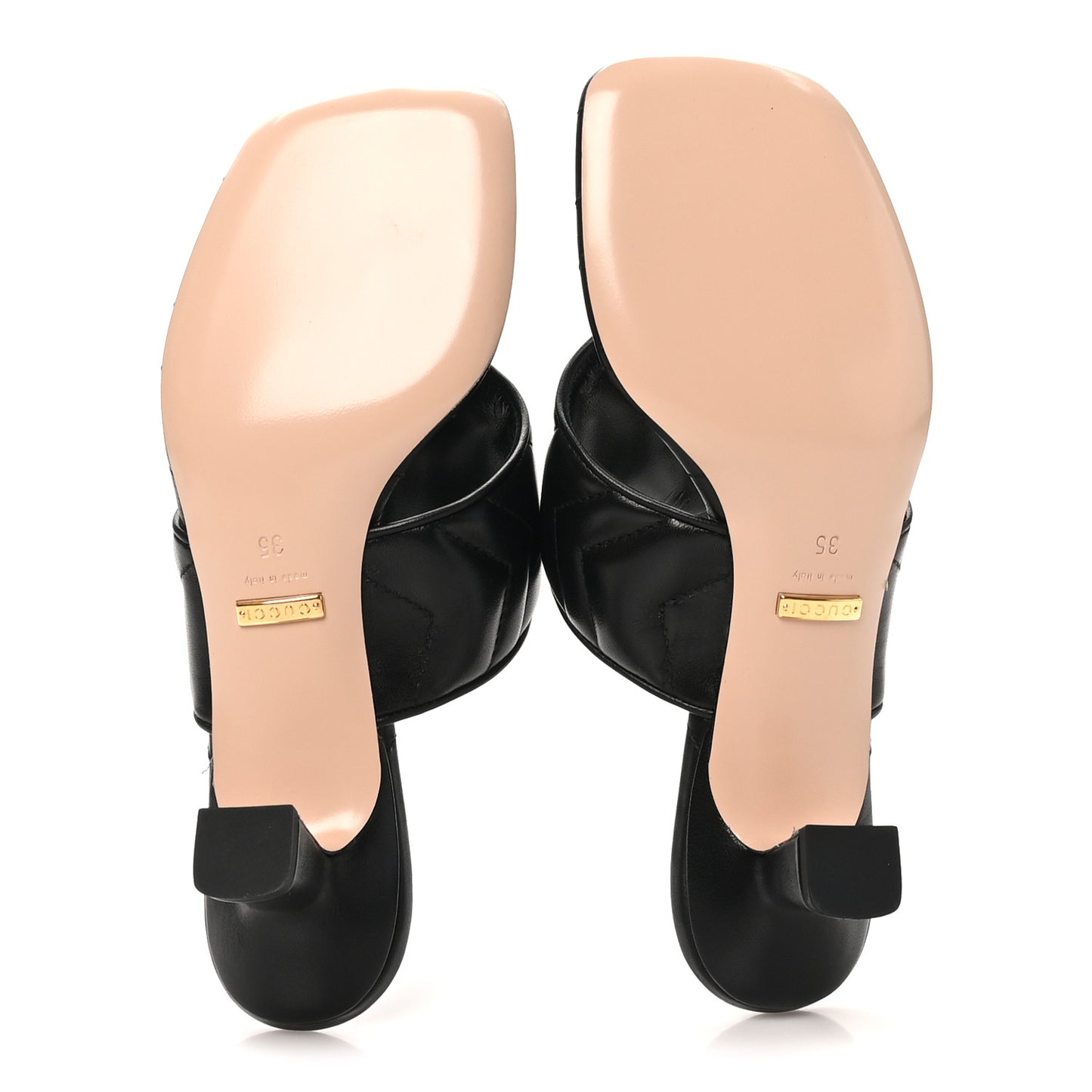 Nappa Charlotte Double G Marmont Thong Pumps 35 Black 35 Mystic White