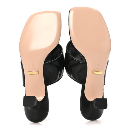 Gucci Nappa Charlotte Double G Marmont Thong Pumps 35 Black 35 Mystic White 6 of 10